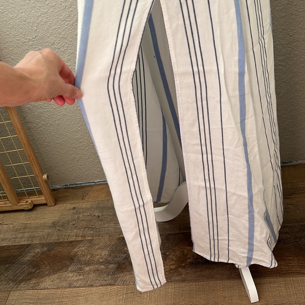 🌸Revolve Clayton Cornflower Blue White Striped Maxi High Split Slit Skirt Small - Picture 11 of 13